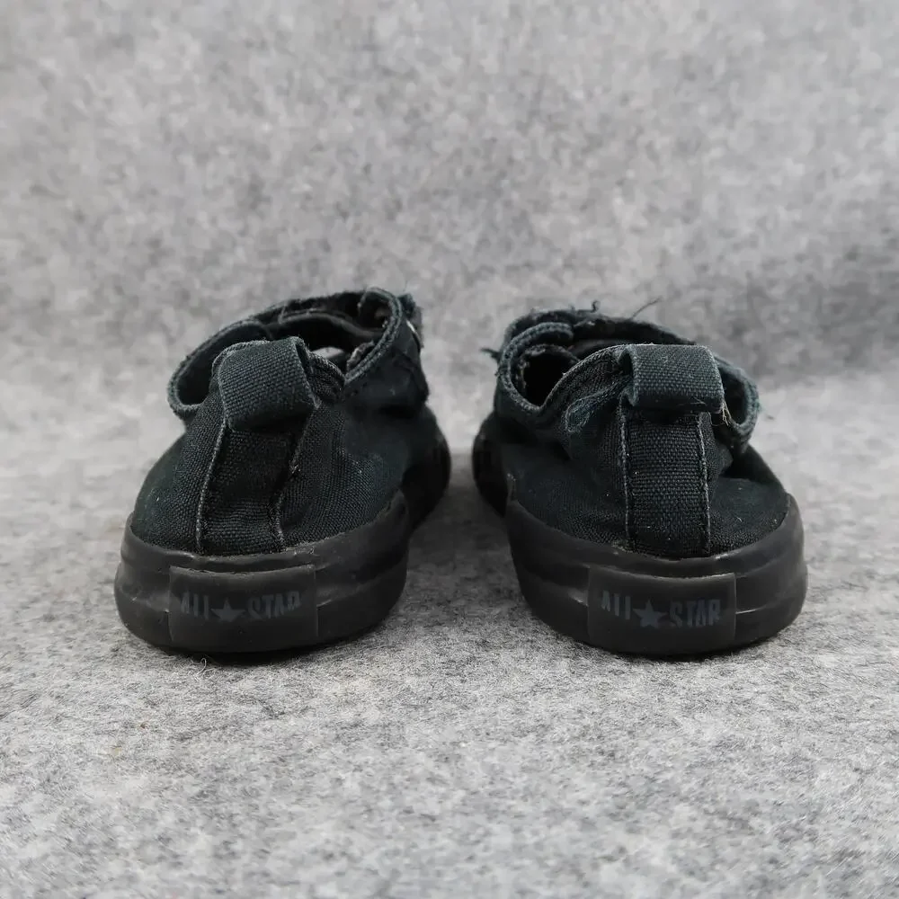 Converse Shoes Kids Infant 8 Sneakers Double Strap All Star Trainer Black Canvas